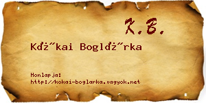 Kókai Boglárka névjegykártya