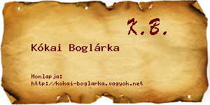 Kókai Boglárka névjegykártya